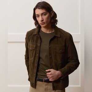 Todd Snyder Dark Olive Suede Jacket